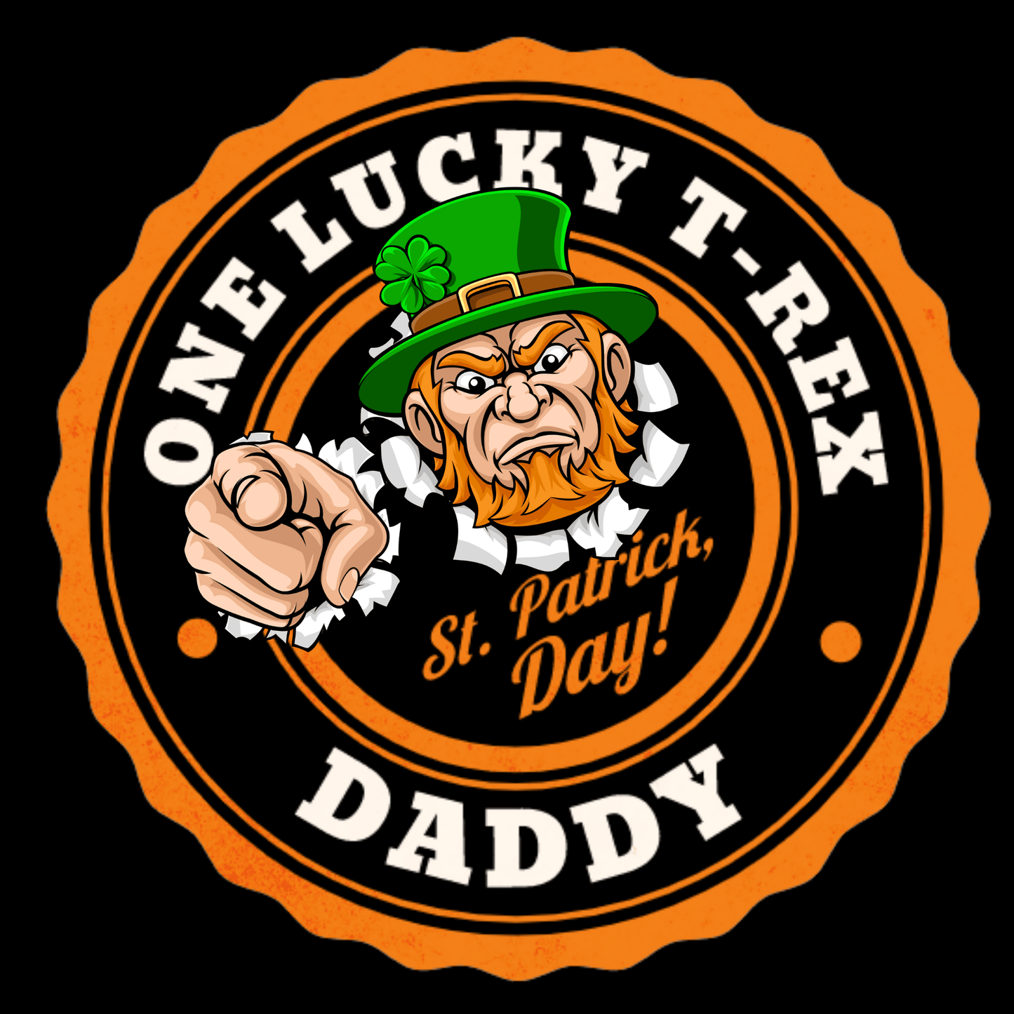 2023 Unisex Orange One Lucky Dad St Patricks Day Daddy Irish Shamrock Fun Premium T-Shirt