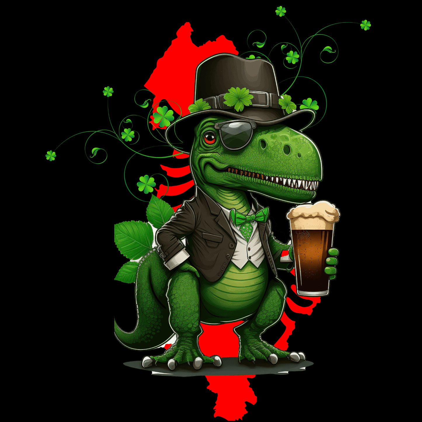 Happy St Pat 2023 Unisex t-rex St Patricks Day Dinosaur Leprechaun Funny Malarkey T-shirt