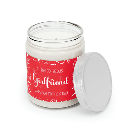 "To My Valentine Girlfriend - Personalised Soy Candle Gift for Valentine's Day, Him or Her, Couple, Handmade