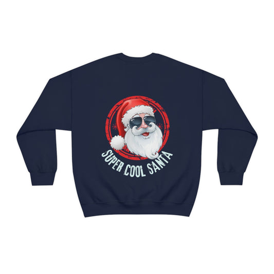Super Cool Santa Men's Christmas Sweatshirt, Funny Ugly Holiday Sweater, Men Crewneck