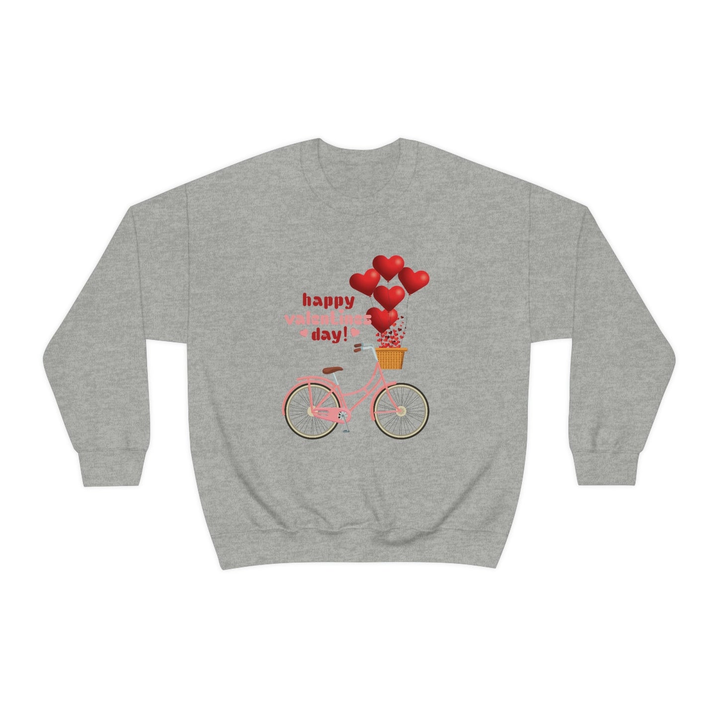 Love on the Cycle with Red Hearts Balloon: 2023 Valentine's Day Sweatshirt