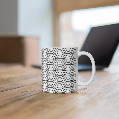 Geometric Design Mug, Tea Milk Mug, Birthday Mug, Ceramic Mug 11oz