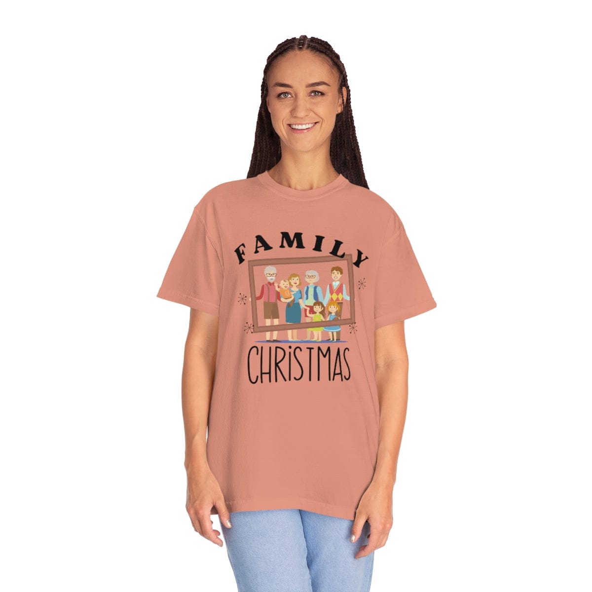 Family Photo Comfort Colors, Christmas Family T-Shirt, Family Photo Shirt, Matching Family Shirt, Christmas Family Gift, Unisex Garment-Dyed T-shirt