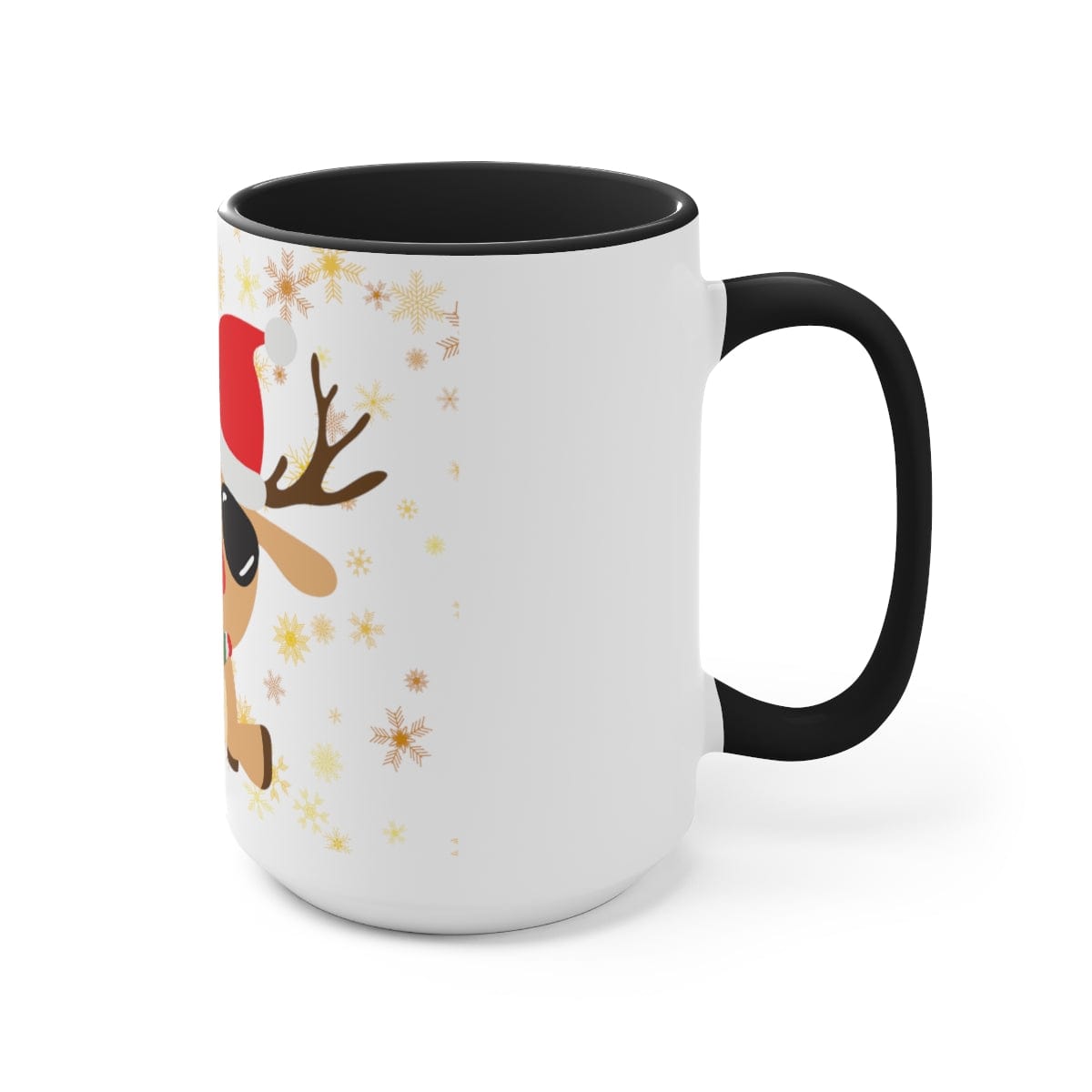 Cute Deer Coffee Mug, Home Decor, Christmas Family Gift 15 oz Two-Tone Coffee Mugs