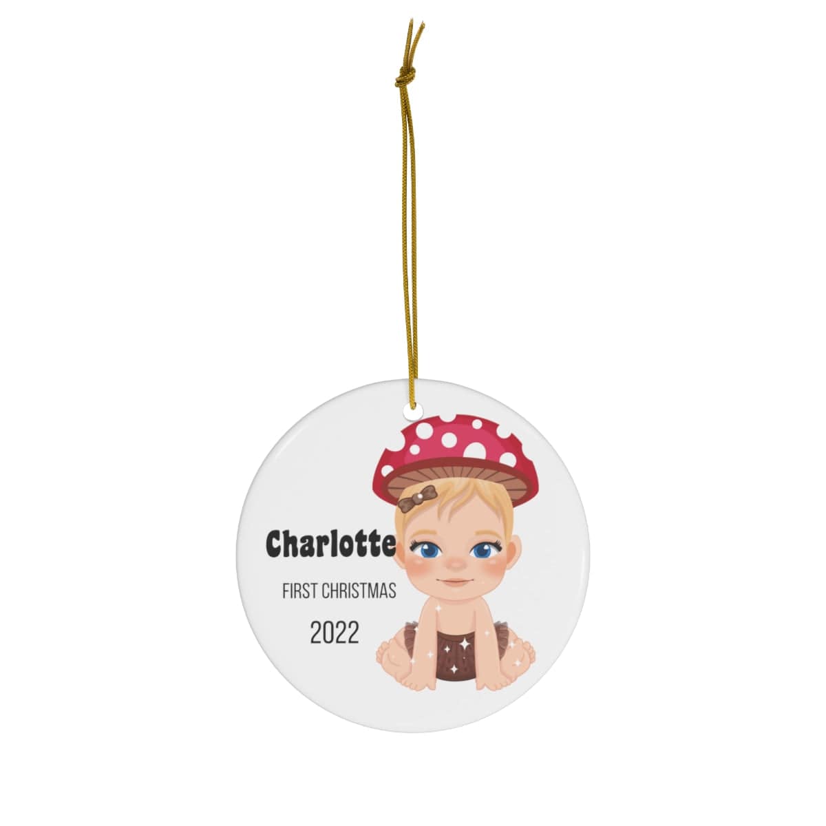 Charlotte's First Christmas 2022 Ceramic Ornament, 4 Shapes