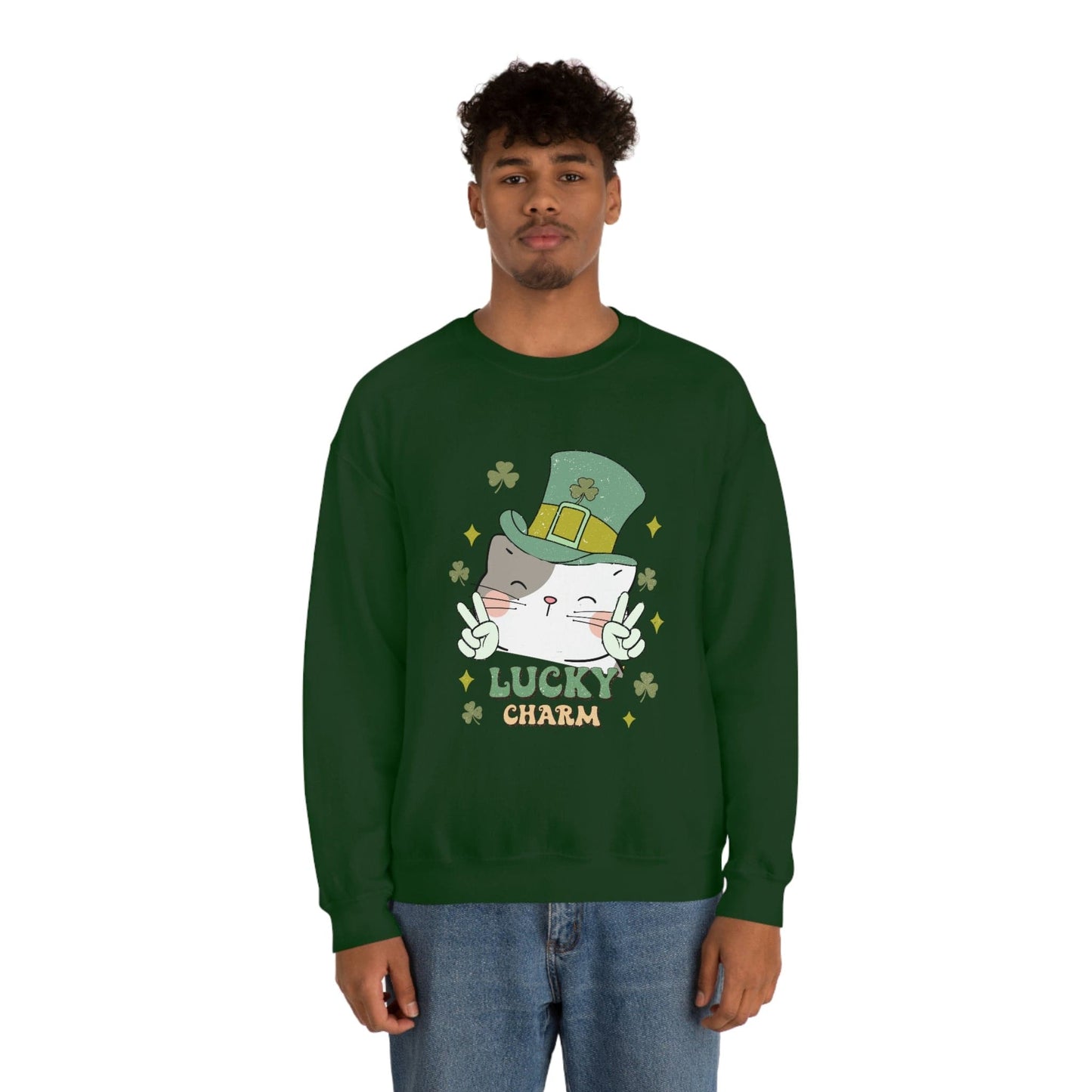 2023 Funny Sarcastic St. Catrick's Day Unisex Irish Lucky Cat Lover Sweatshirt