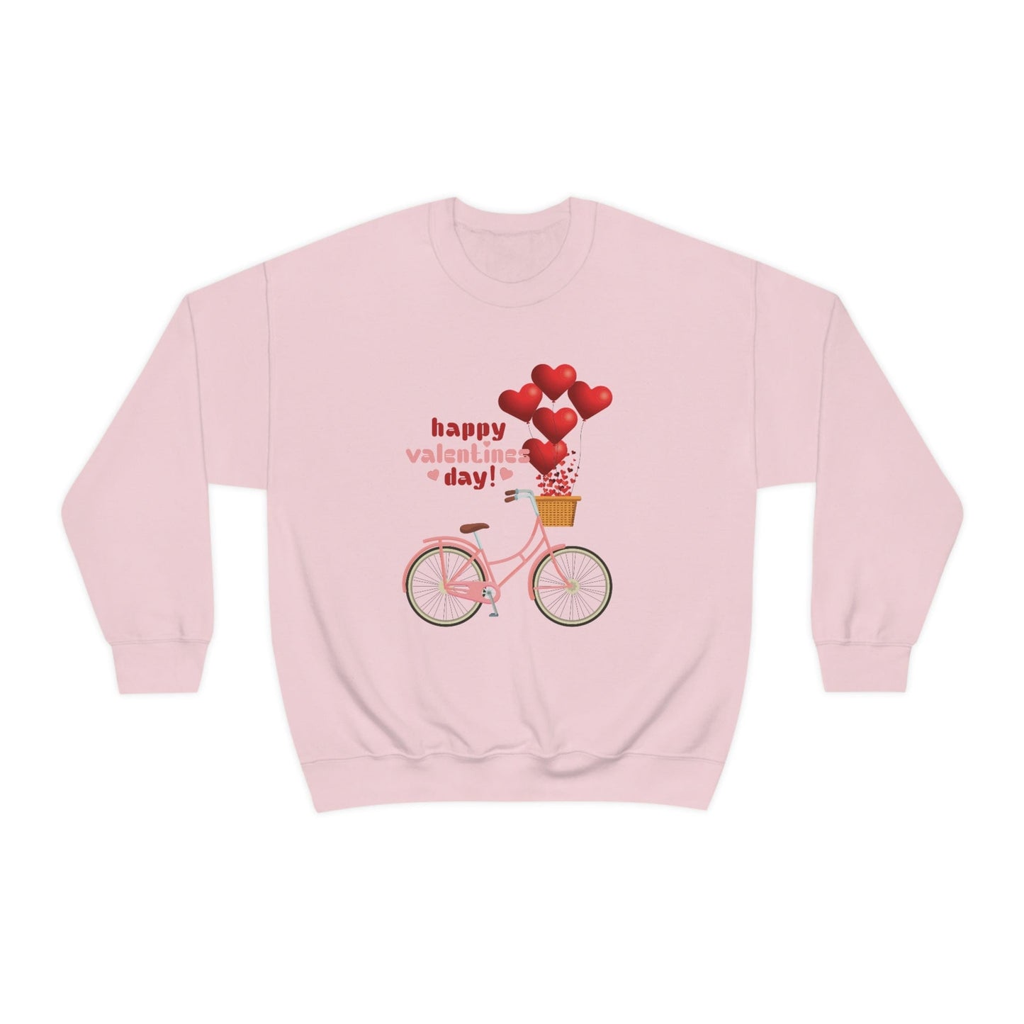 Love on the Cycle with Red Hearts Balloon: 2023 Valentine's Day Sweatshirt