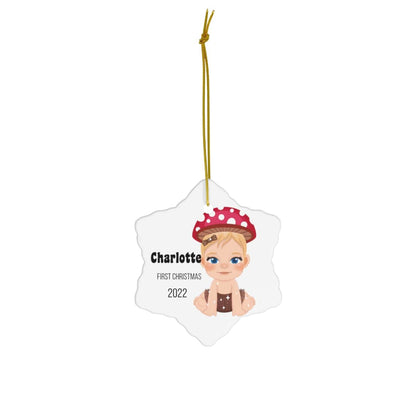 Charlotte's First Christmas 2022 Ceramic Ornament, 4 Shapes