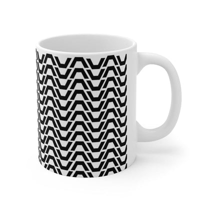 Triangle Pattern Mug, Tea Mug, Gift for Mom, Ceramic Mug 11oz