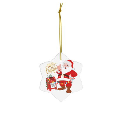 Santa's Mail Christmas Ceramic Ornament, 4 Shapes