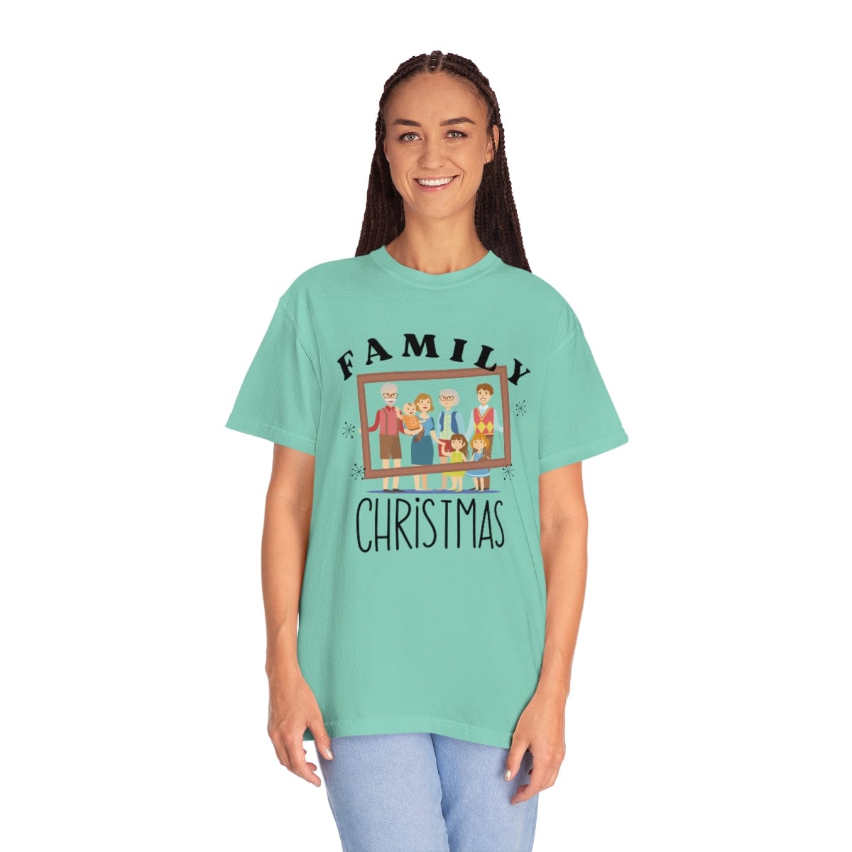 Family Photo Comfort Colors, Christmas Family T-Shirt, Family Photo Shirt, Matching Family Shirt, Christmas Family Gift, Unisex Garment-Dyed T-shirt