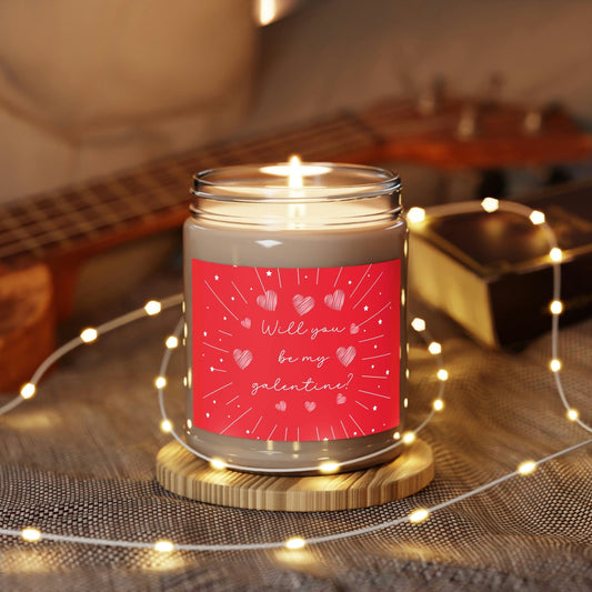 Handmade Scented Soy Candle: "Will You Be My Galentine?" Gift for Best Friend