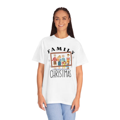 Family Photo Comfort Colors, Christmas Family T-Shirt, Family Photo Shirt, Matching Family Shirt, Christmas Family Gift, Unisex Garment-Dyed T-shirt