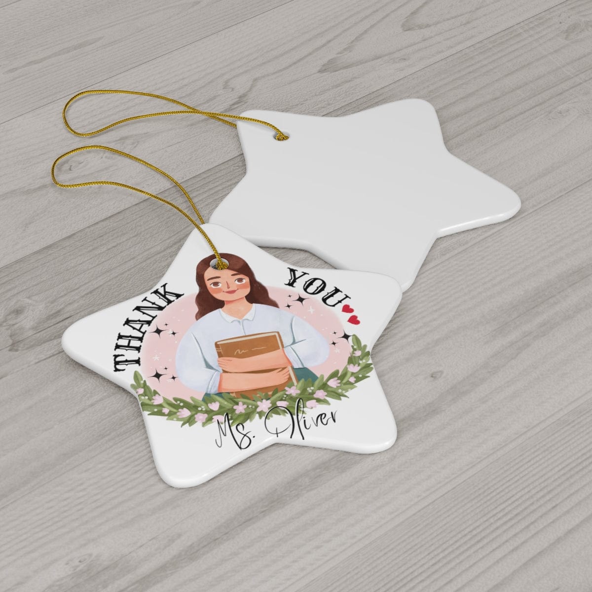 Thank You Teacher Ceramic Ornament, 4 Shapes