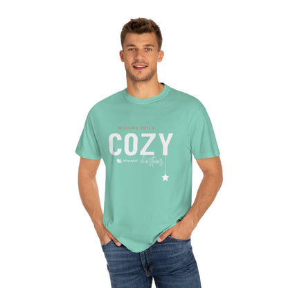 Christmas Comfort Colors Shirt, Cozy Christmas Shirt, Men Christmas T-Shirt, Retro Holiday Shirt, Christmas Gift for Family Unisex Garment-Dyed T-shirt