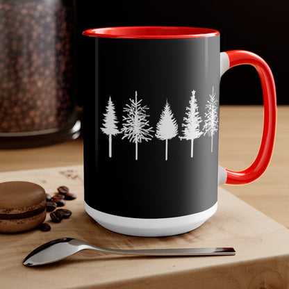 Tree Mug, Christmas Mug, Christmas Gifts, Xmas Gifts, Couple Gift, Family Christmas Mug 15 oz Two-Tone Coffee Mugs