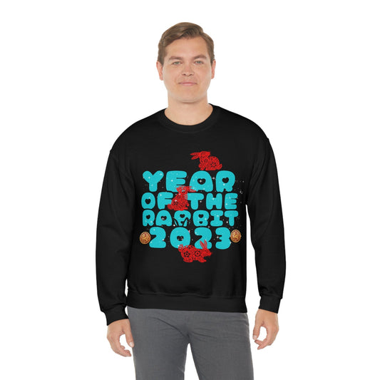 Year of The Rabbit 2023 Men Sweatshirt, New Year's Eve 2023 Sweatshirt for Men, Retro New Year Sweater, Chinese Rabbit, Lunar New Year Party Gifts
