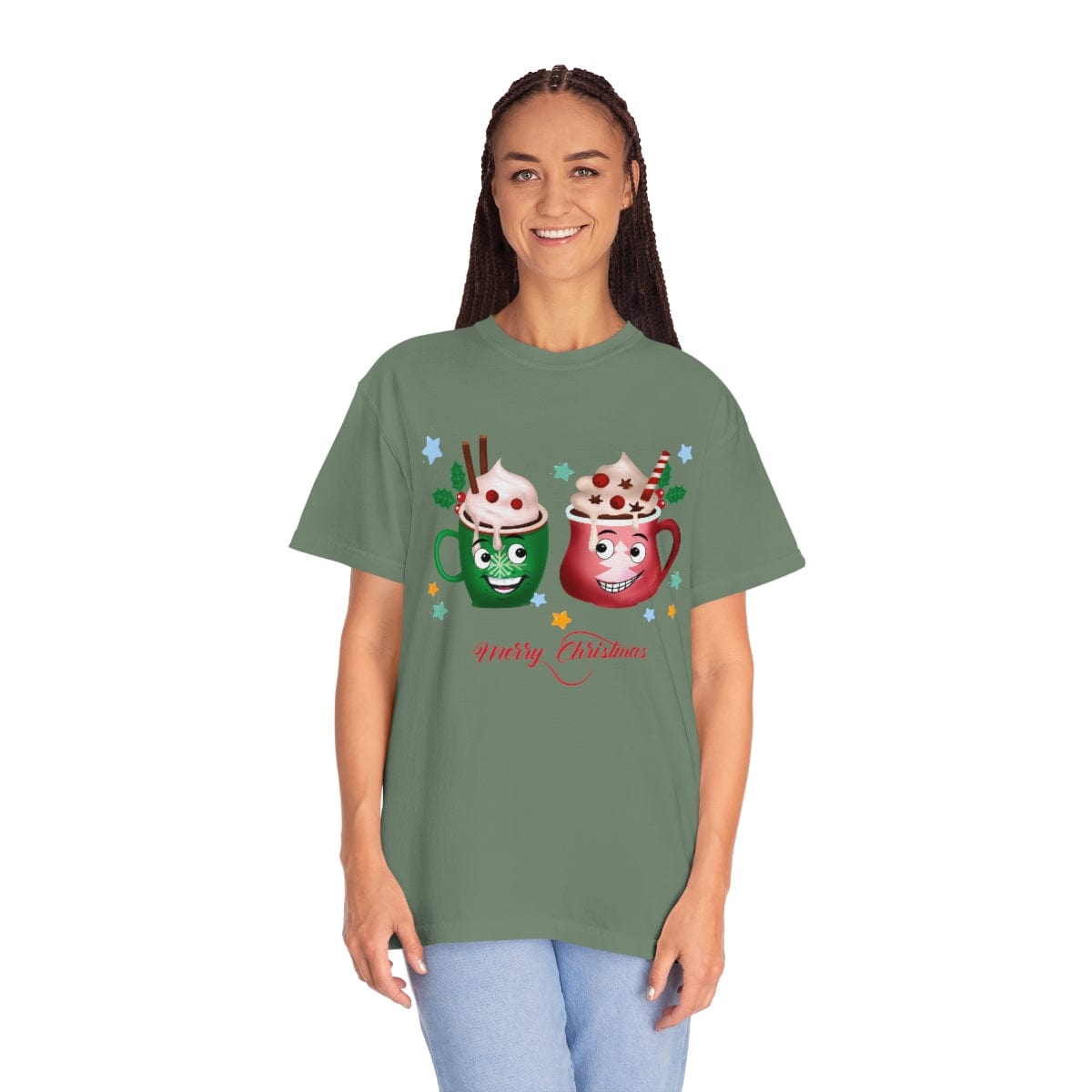 Retro Christmas Comfort Colors Shirt, Christmas Coffee Shirt, Christmas Men Gift, Retro Holiday Shirt, Funny Xmas T-Shirt, Unisex Garment-Dyed T-shirt