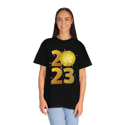 2023 Golden New Year T-Shirt, Comfort Colors Oversized T-Shirt, Hello 2023, Cheers to New Year Shirt