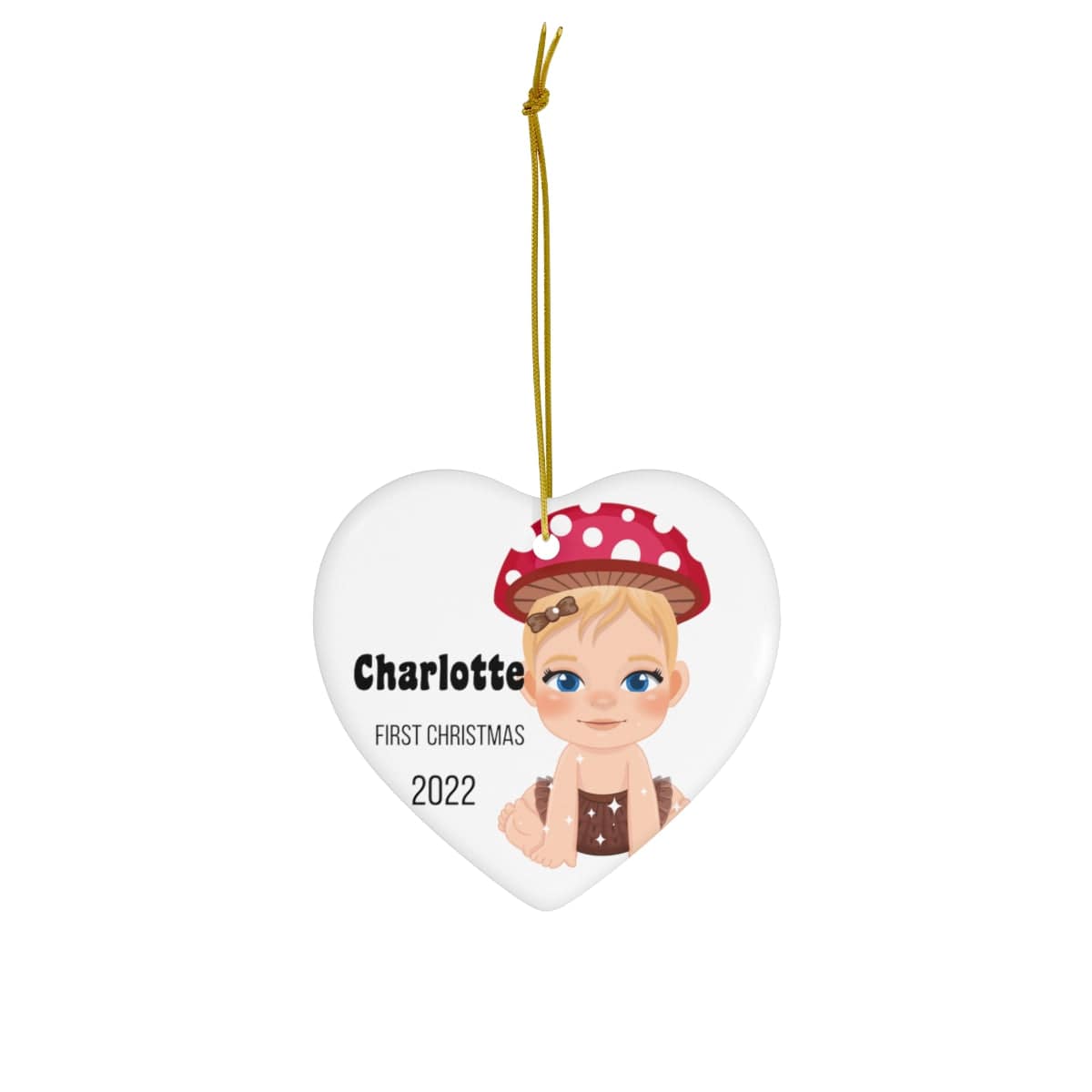 Charlotte's First Christmas 2022 Ceramic Ornament, 4 Shapes