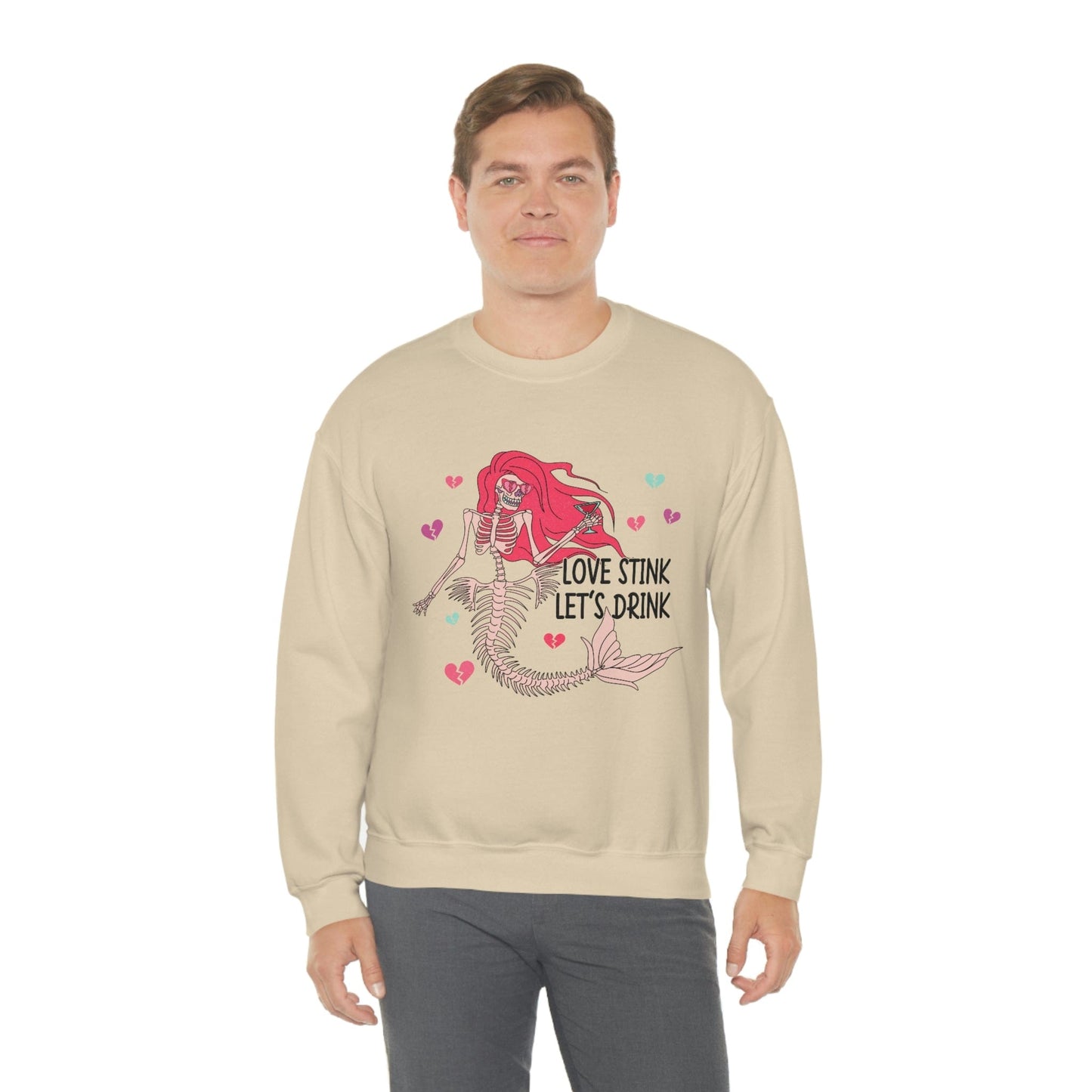 Anti-Valentine's Day 2023: Drink Like a Mermaid Skeleton Sweatshirt