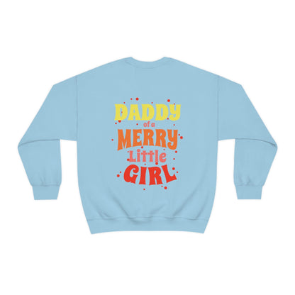 Daddy of a Merry Little Girl Oversized Men's Sweatshirt Back Print