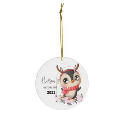 Hudson's First Christmas 2022 Custom Ceramic Ornament, 4 Shapes