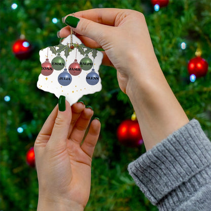 Everyone In Family Ceramic Ornament, 4 Shapes