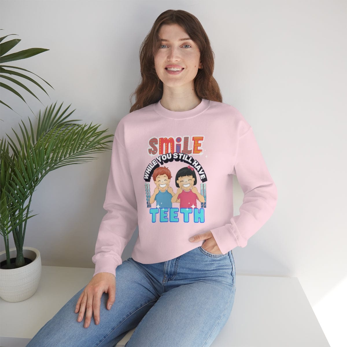 Smile While You Still Have Teeth Sweatshirt, Crewneck Sweatshirt, Mummy Christmas Theme Sweater, Women's Christmas Crewneck, Mom to Be, Gift for Mum