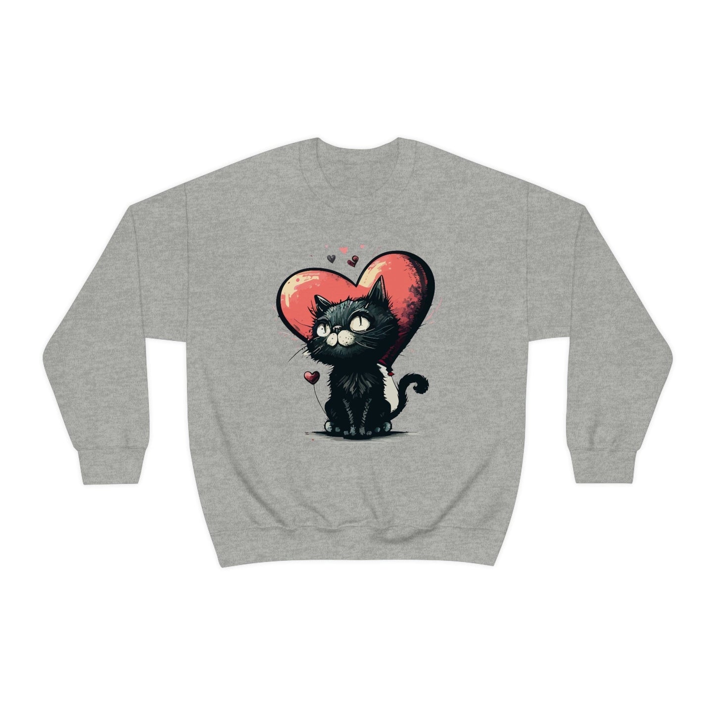 2023 Valentine's Day Sweatshirt: BlakCat with a Heart of Love