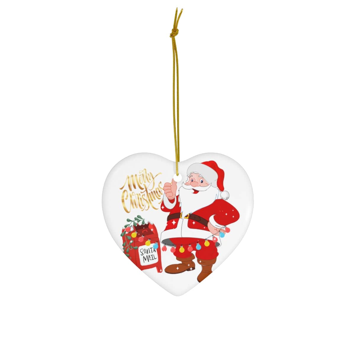 Santa's Mail Christmas Ceramic Ornament, 4 Shapes