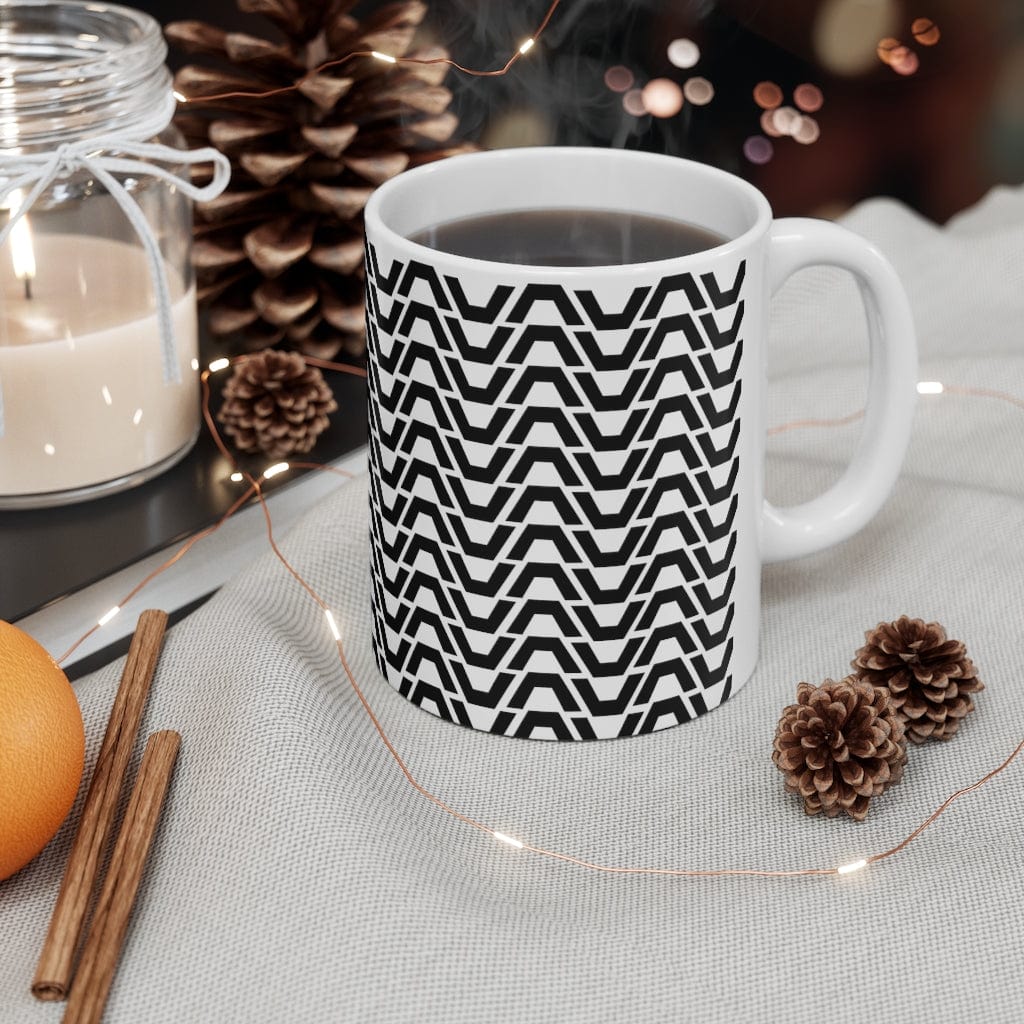 Triangle Pattern Mug, Tea Mug, Gift for Mom, Ceramic Mug 11oz