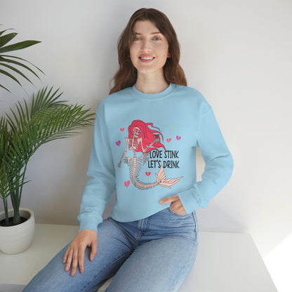 Anti-Valentine's Day 2023: Drink Like a Mermaid Skeleton Sweatshirt