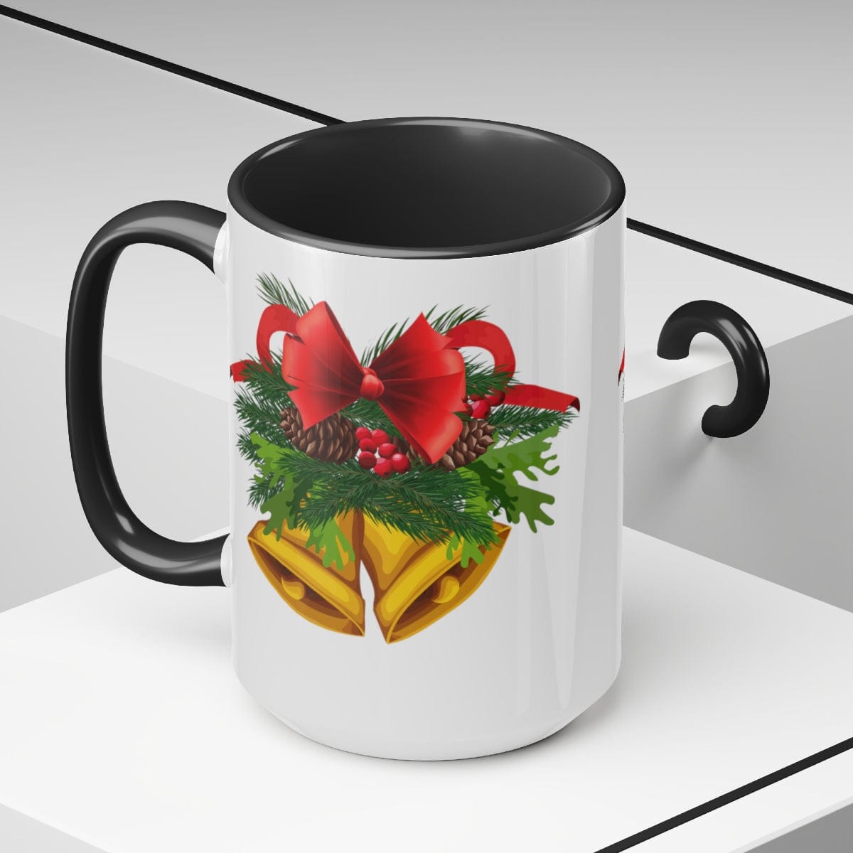 Bells of Christmas Coffee Mug - Home Decor - Gift for Holidays - 15 oz Two-Tone Coffee Mugs