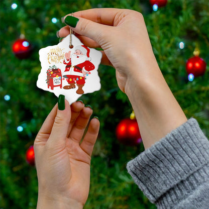 Santa's Mail Christmas Ceramic Ornament, 4 Shapes