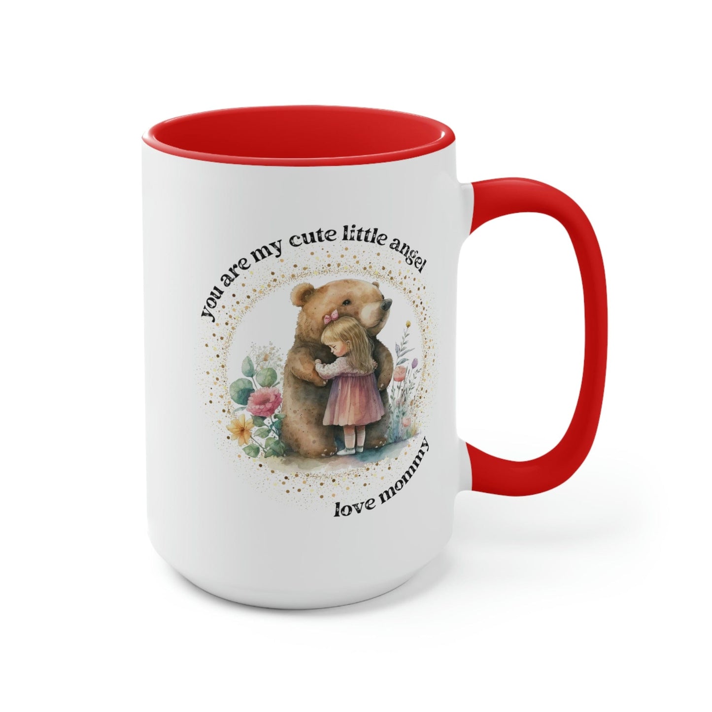 Adorable Bear Love: A Two-Tone Coffee Mug for Your Little Girl