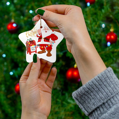 Santa's Mail Christmas Ceramic Ornament, 4 Shapes