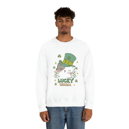 2023 Funny Sarcastic St. Catrick's Day Unisex Irish Lucky Cat Lover Sweatshirt