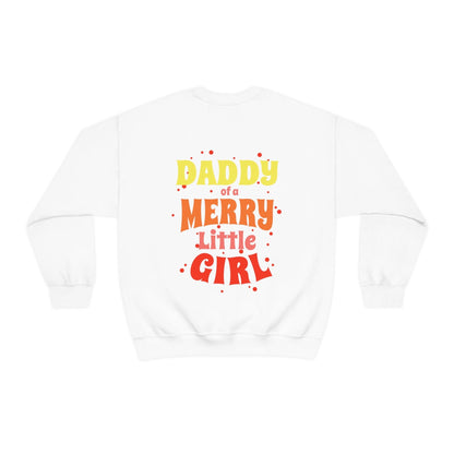 Daddy of a Merry Little Girl Oversized Men's Sweatshirt Back Print