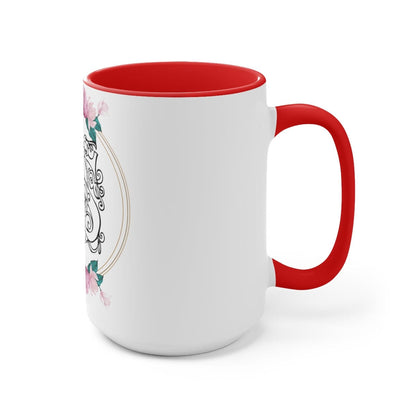 Personalized S Monogrammed Coffee Mug, Gift for Her, Holiday Mugs, Two-Tone Coffee Mugs, 15oz