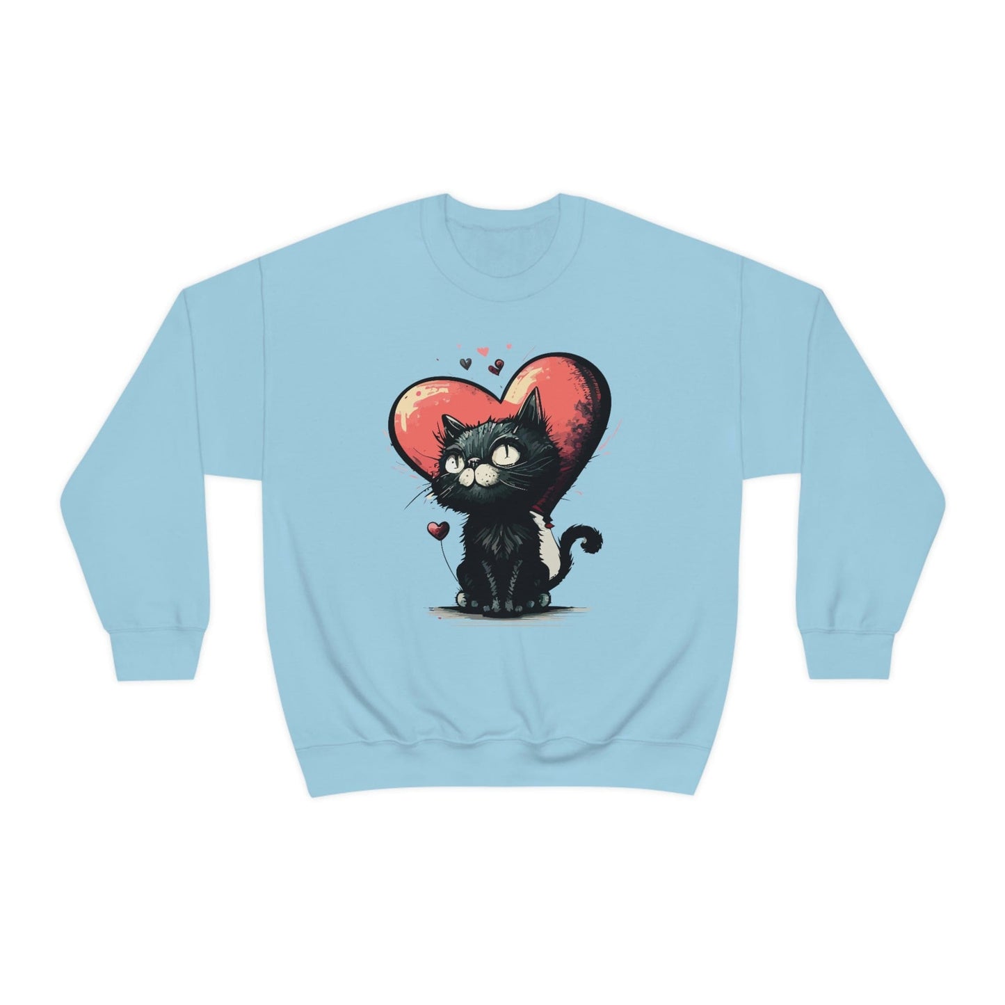 2023 Valentine's Day Sweatshirt: BlakCat with a Heart of Love