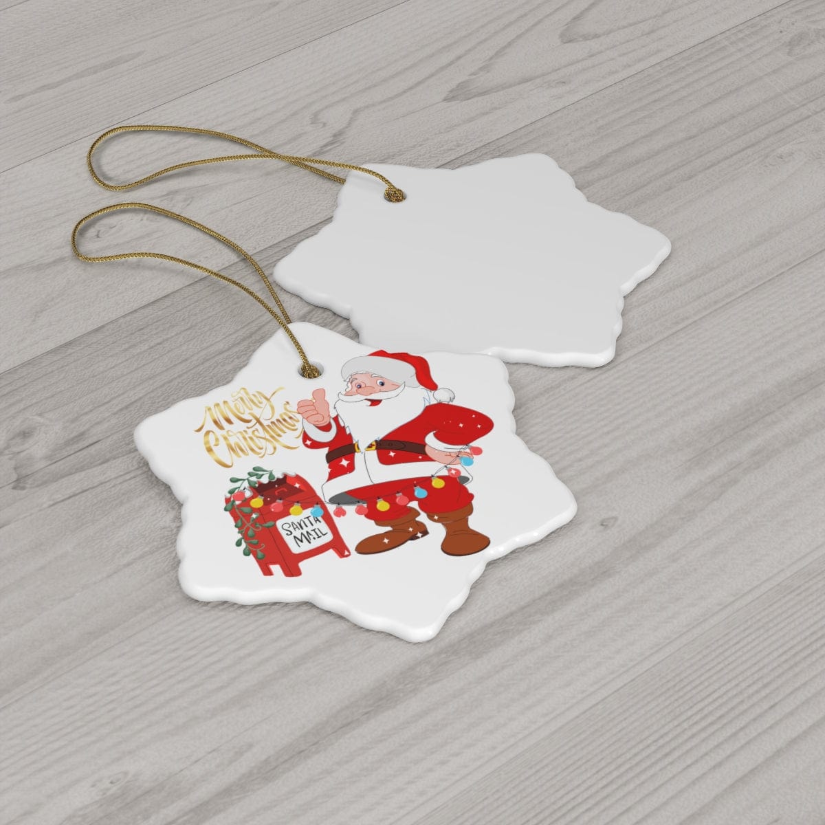 Santa's Mail Christmas Ceramic Ornament, 4 Shapes