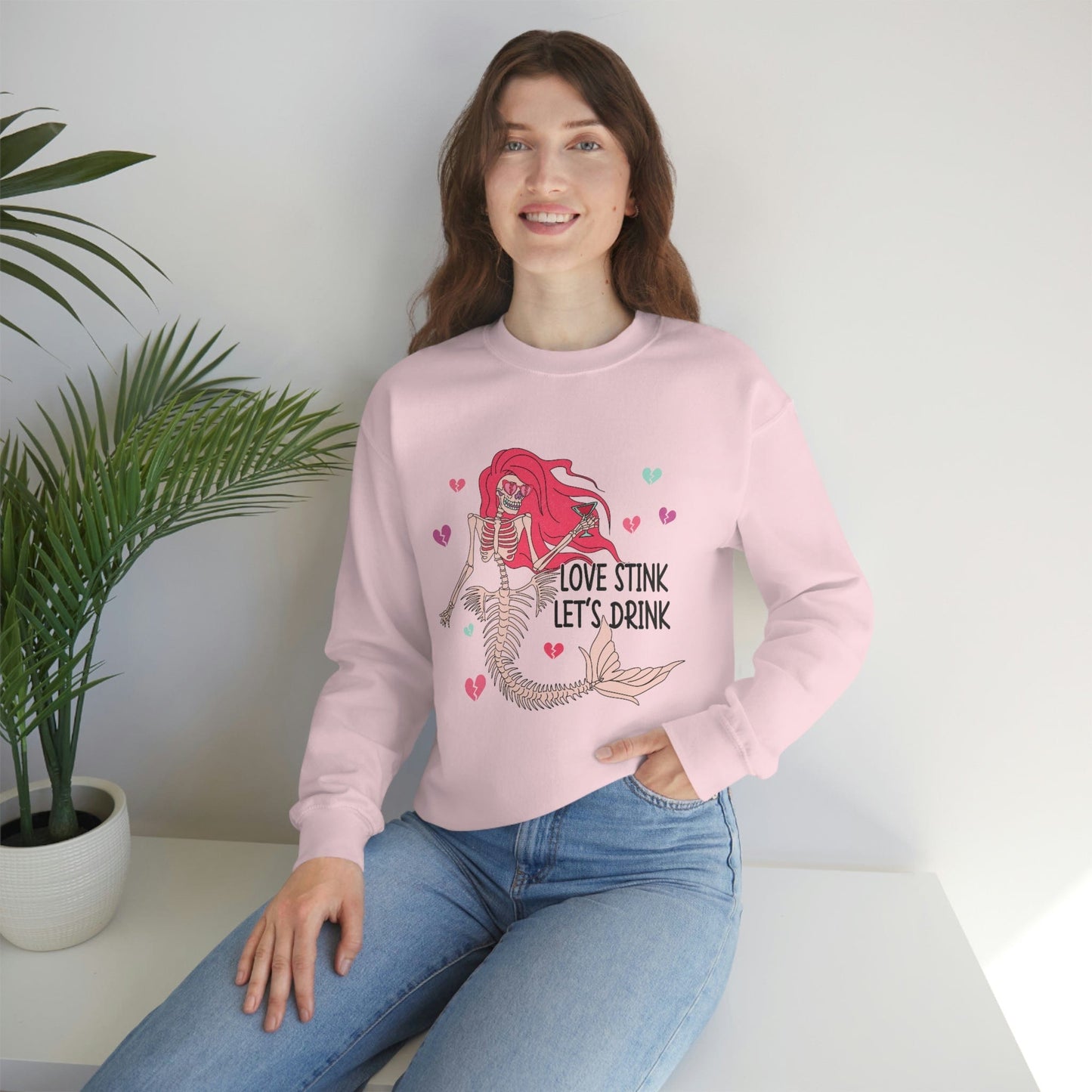 Anti-Valentine's Day 2023: Drink Like a Mermaid Skeleton Sweatshirt