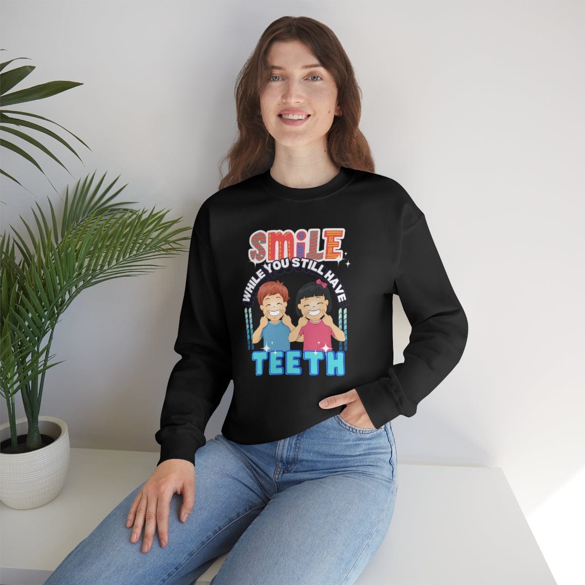 Smile While You Still Have Teeth Sweatshirt, Crewneck Sweatshirt, Mummy Christmas Theme Sweater, Women's Christmas Crewneck, Mom to Be, Gift for Mum