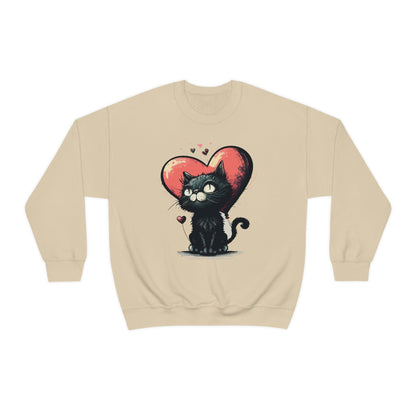 2023 Valentine's Day Sweatshirt: BlakCat with a Heart of Love