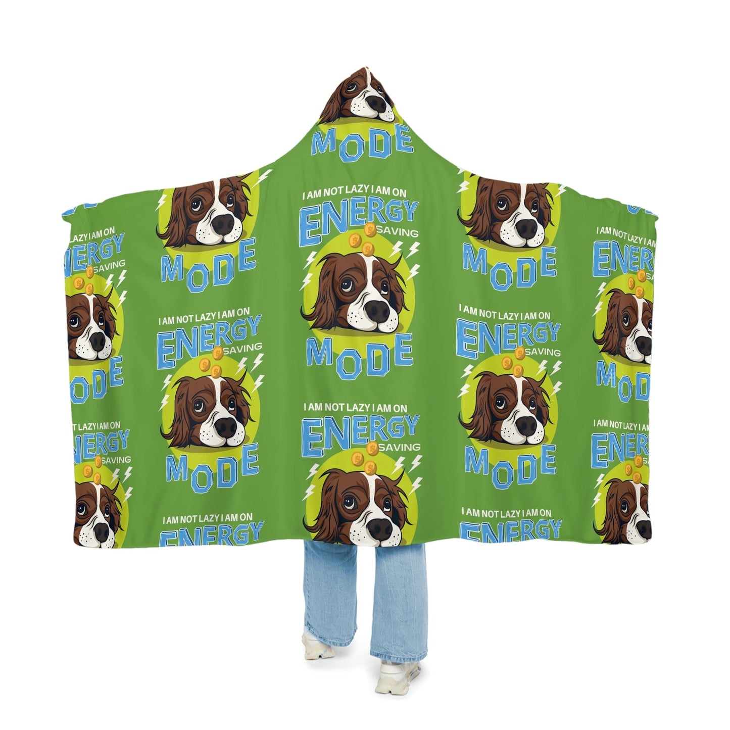 Energy Saving Mode Dog Sherpa Snuggle Blanket - Cozy Canine Companion - SarsariCreations