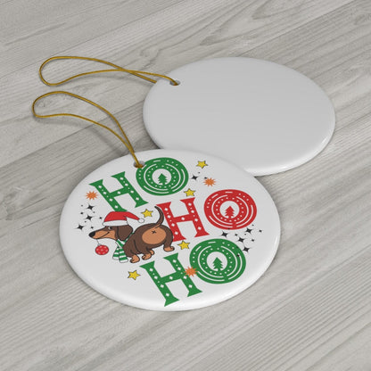 Ho Ho Ho Ceramic Ornament, 4 Shapes