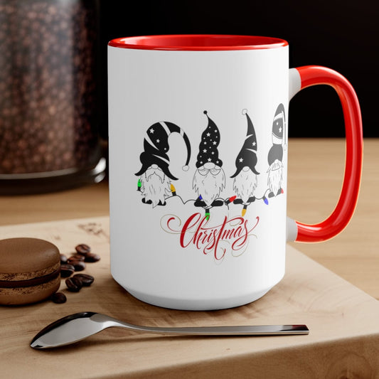 Cute Christmas Mug, Xmas Mug, Gift for Christmas, New Year Gift Mug, Christmas Holiday Mug 15 oz Two-Tone Coffee Mugs