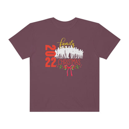 2022 Family Christmas Comfort Colors Shirt, Matching Family Christmas Shirt, Family T-Shirt, Christmas Santa Gift, Secret Santa Gift, Unisex Garment-Dyed T-shirt