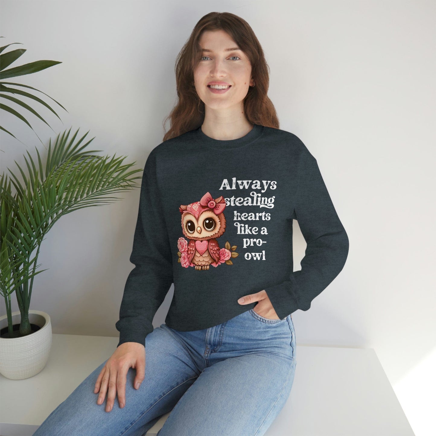 2023 Valentine's Day Gift: "Always Stealing Hearts Like a Pro Owl" Sweatshirt